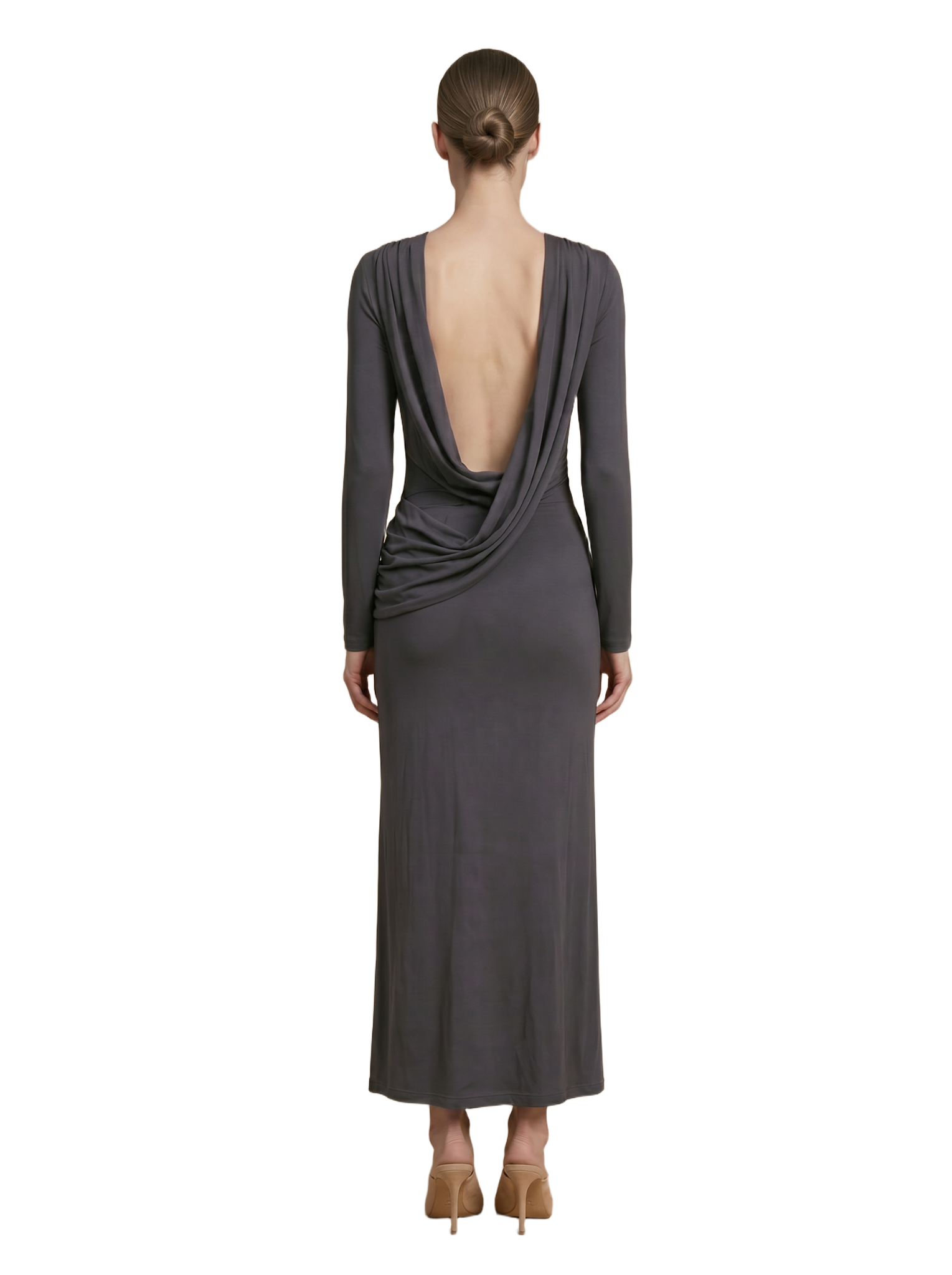 Magnifique Backless Dress Dark Grey