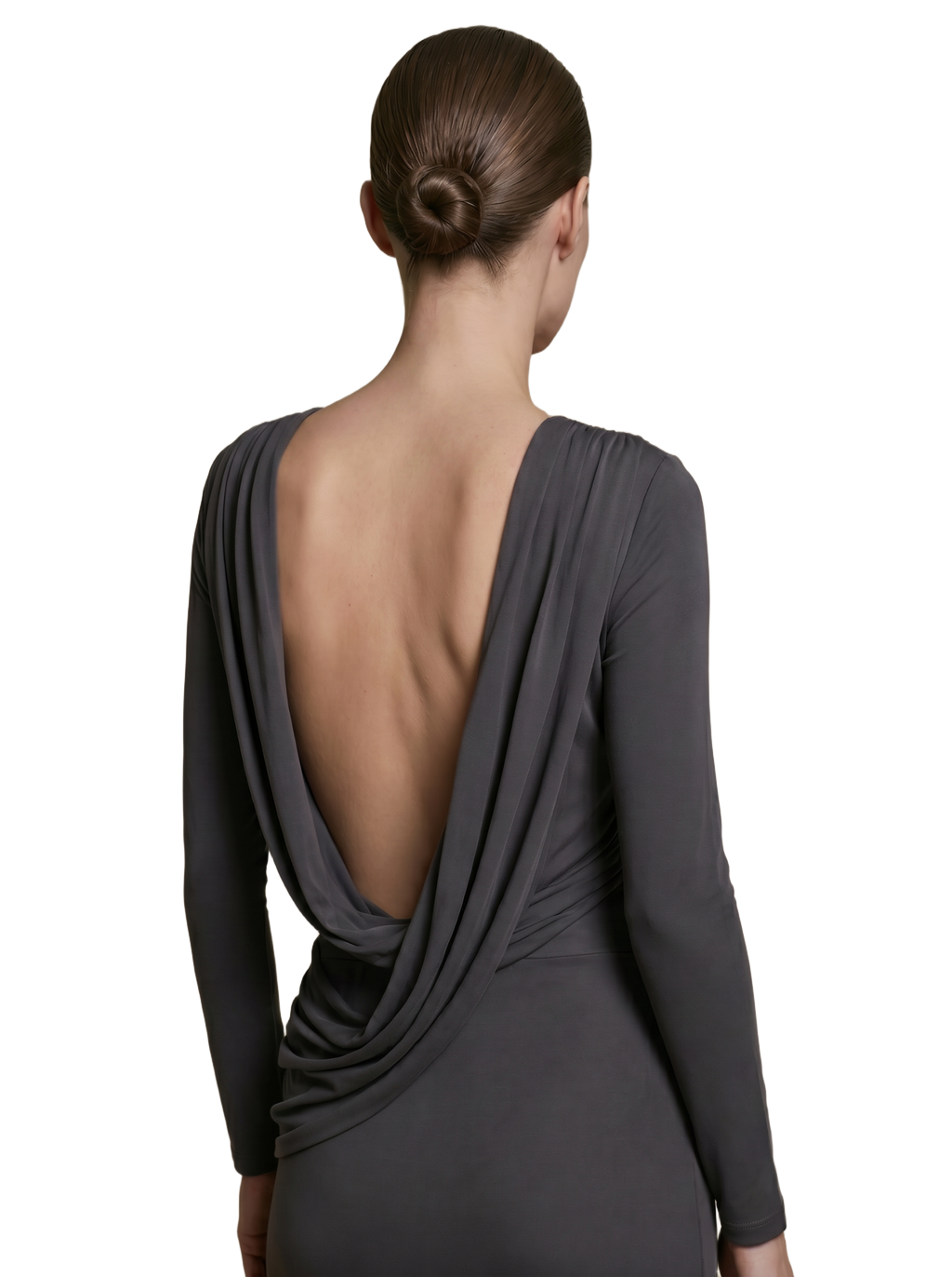 Magnifique Backless Dress Dark Grey