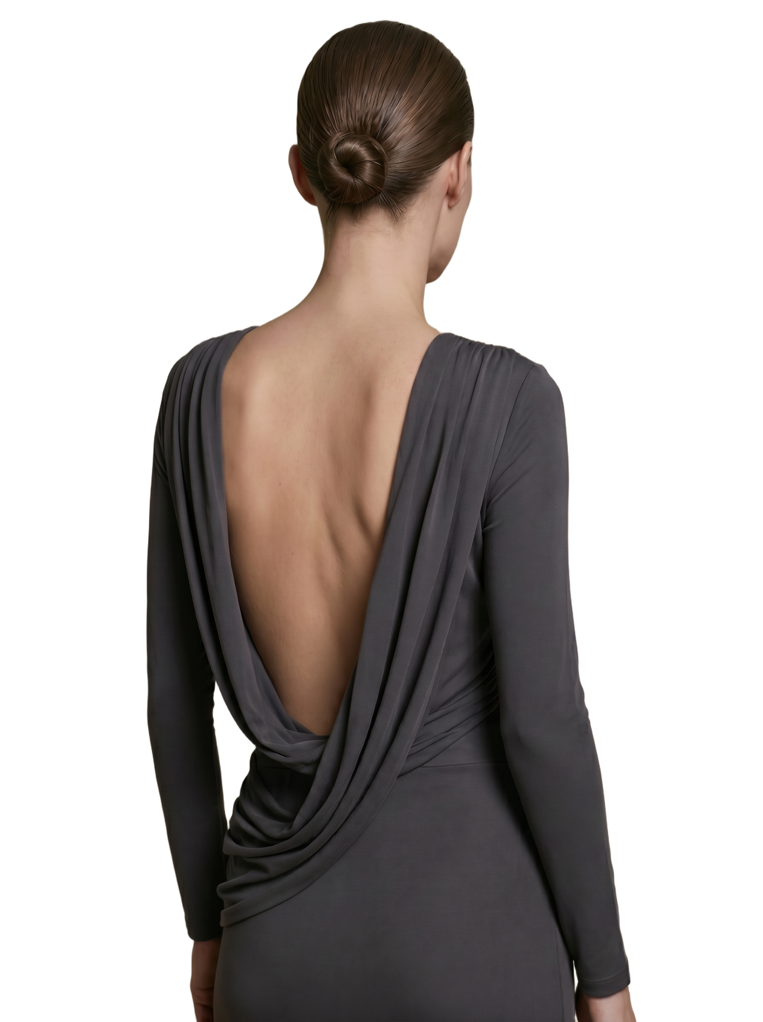 Magnifique Backless Dress Dark Grey