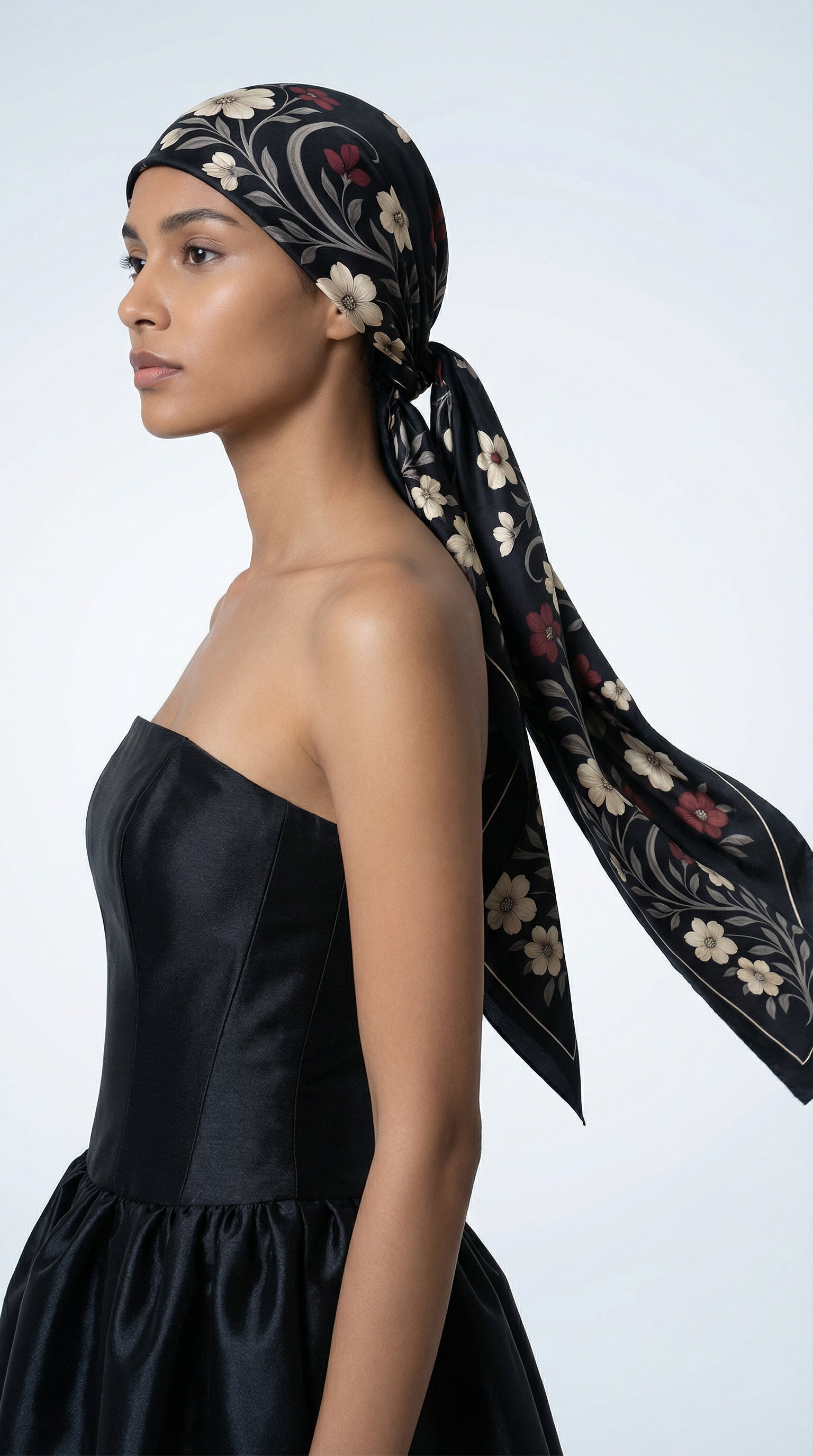 C1 Mulberry Silk Scarf Black