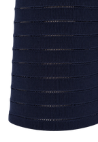 CILYON Mysteria LS Paneled Dress in navy blue — panel knit detail