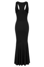 Magnifique Draped Long Dress Black