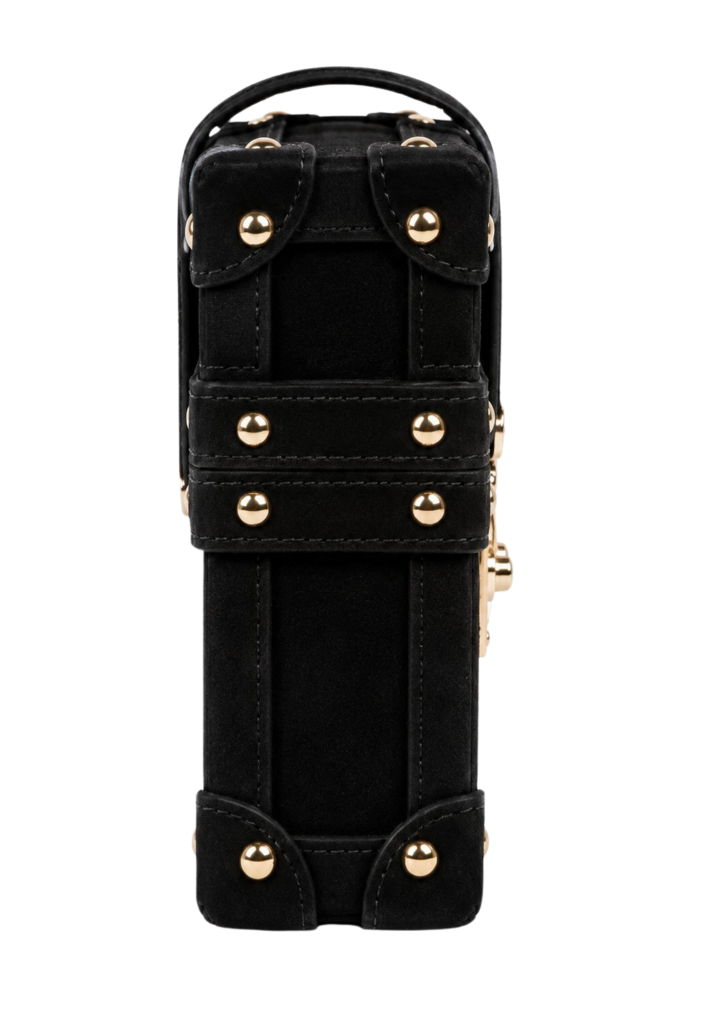 CILYON Rectangle Box Clutch in black suede — side profile