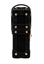 CILYON Rectangle Box Clutch in black suede — side profile