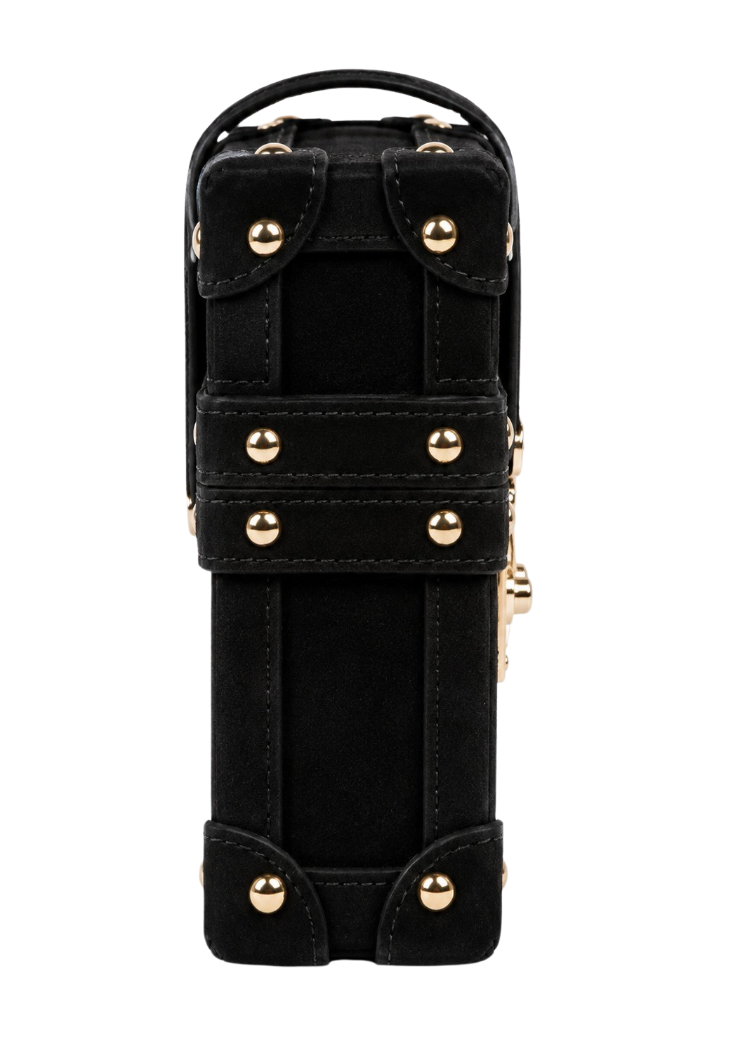 CILYON Rectangle Box Clutch in black suede — side profile