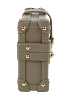 CILYON Rectangle Box Clutch in taupe calfskin leather — side profile