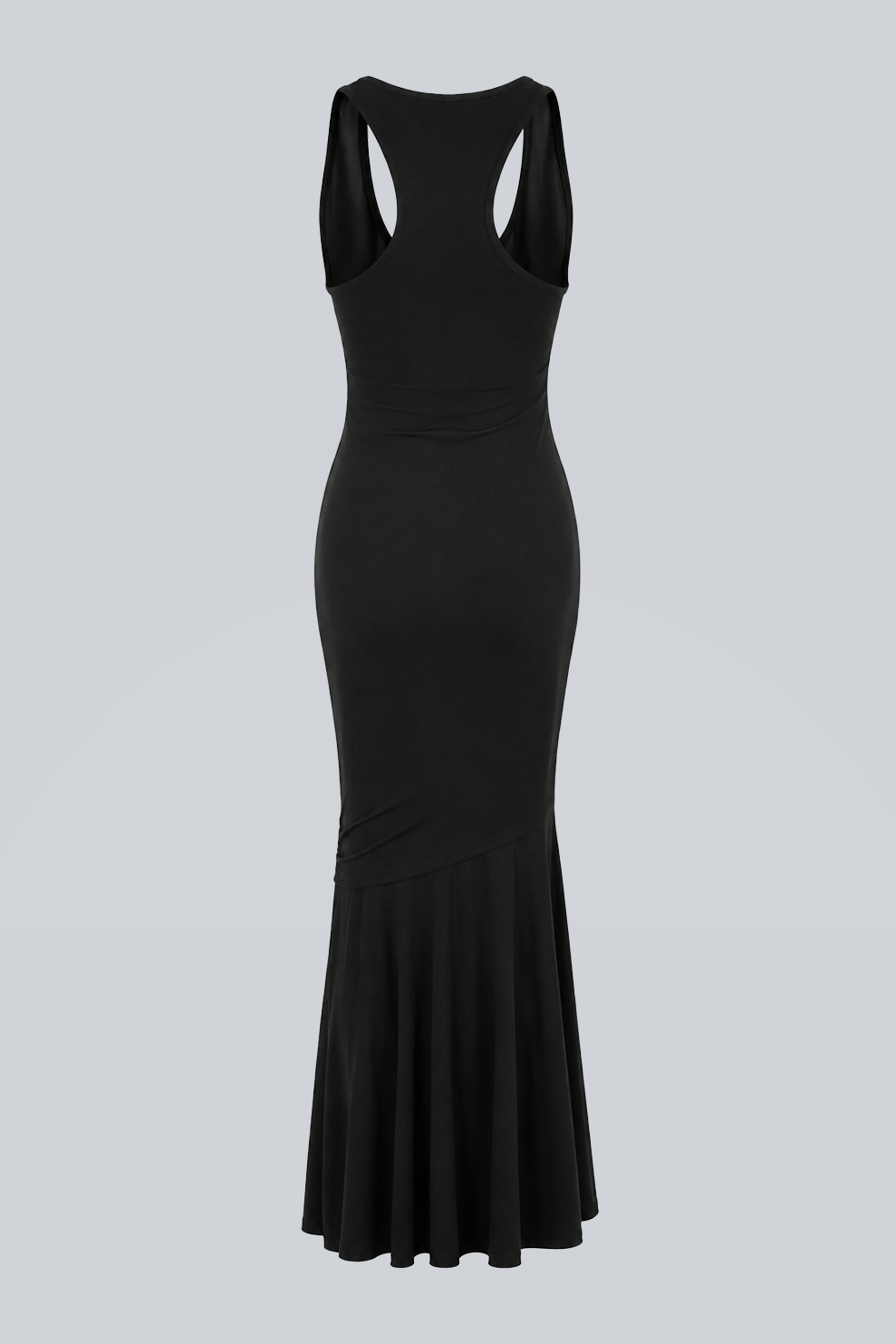 Magnifique Draped Long Dress Black